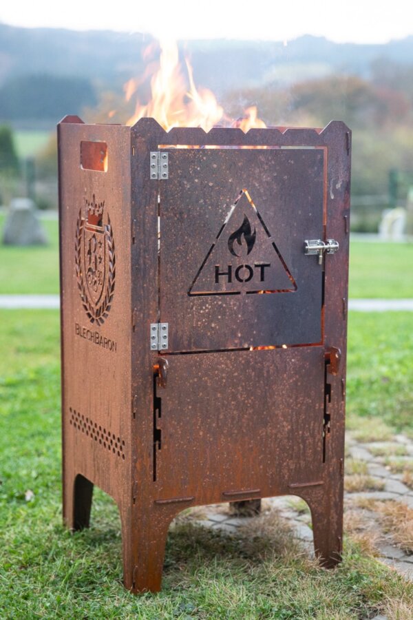 Blechbaron Feuertonne aus Cortenstahl