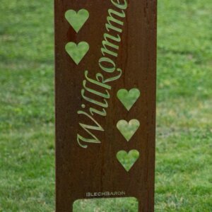 Blechbaron Willkommen-Stele