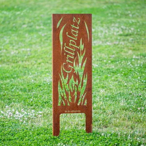 Blechbaron Grillplatz-Stele